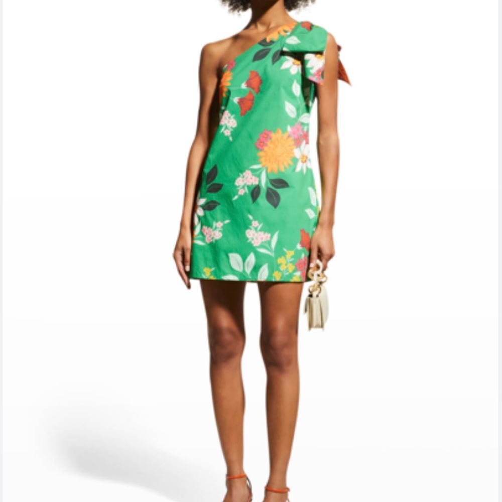 NWT Cara Cara Edie Dress Edie one-shoulder floral-print cotton-poplin mini dress